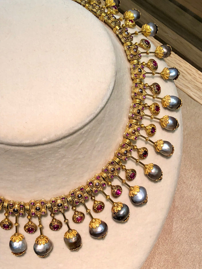 Castellani necklace at Veronique Bamps at TEFAF Fall New York 2018 show