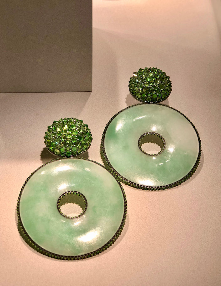 Hemmerle earrings at TEFAf New York Fall 2018