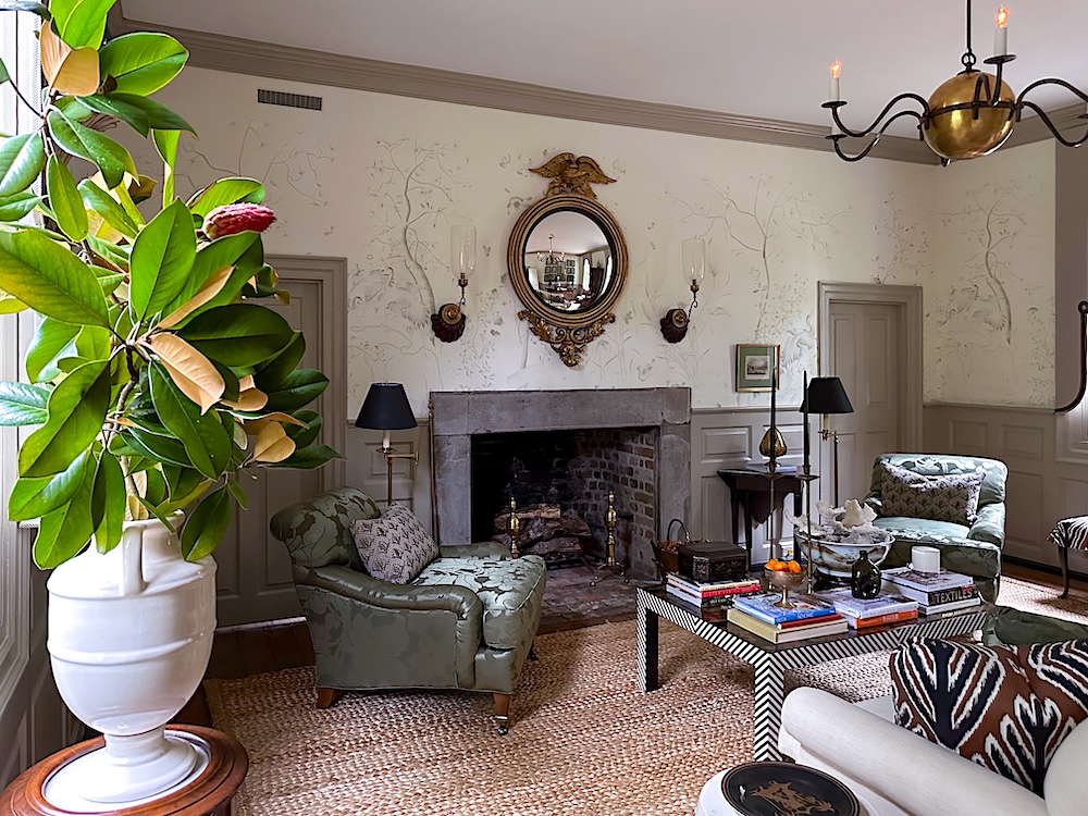 Heather Chadduck Hillegas designed living room at Colonial Williamsburg