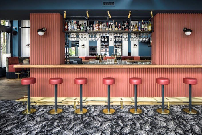 Waldeck bar in Amsterdam with Madeleine Castaing carpet